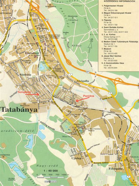 Tatabánya térképe Mártírok út Puskin utca