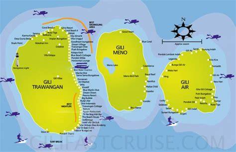 Lombok és Gili-szigetek térképe