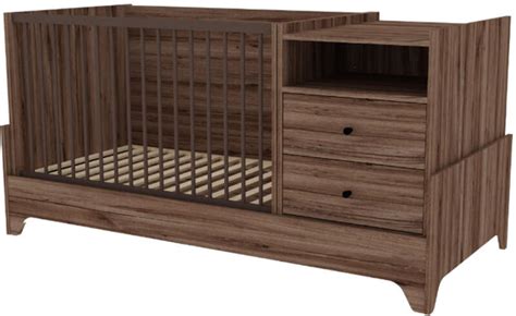 Walnut dió kiságy modern babaszobában