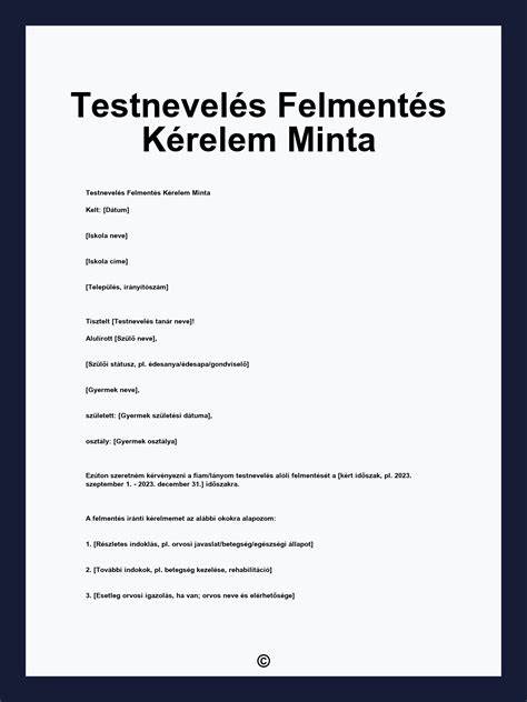 testnevelés felmentés szabályainak áttekintő infografikája