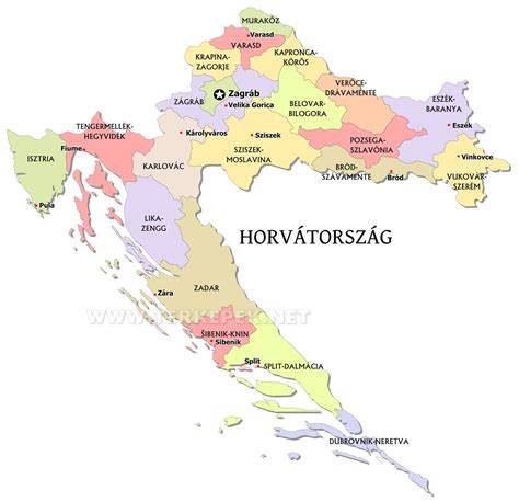 Horvátország éghajlati térképe